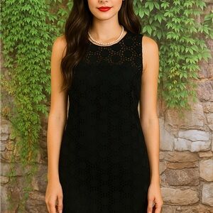 L.K. BENNETT LONDON Black Crochet Overlay Dress, 2